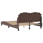 vidaXL Cadre de lit avec lumières LED marron 140x200 cm similicuir