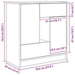 vidaXL Buffet avec tiroirs et portes chêne fumé 70 5x34x74 5 cm