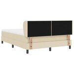vidaXL Lit à ressorts avec matelas Crème 140 x 200 cm tissu