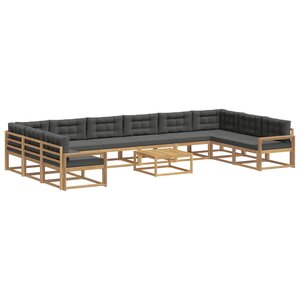 vidaXL Ensemble de canapés d'extérieur 11 pc Blanc et anthracite