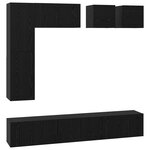vidaXL Ensemble meuble TV 8 Pièces Chêne noir Bois d'ingénierie