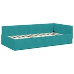 vidaXL Cadre de lit d'angle avec matelas 2 pc Turquoise 80 x 200 cm