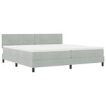 vidaXL Lit à ressort LED avec matelas Gris clair 200 x 200 cm Velours