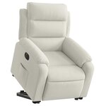 vidaXL Fauteuil inclinable électrique crème velours