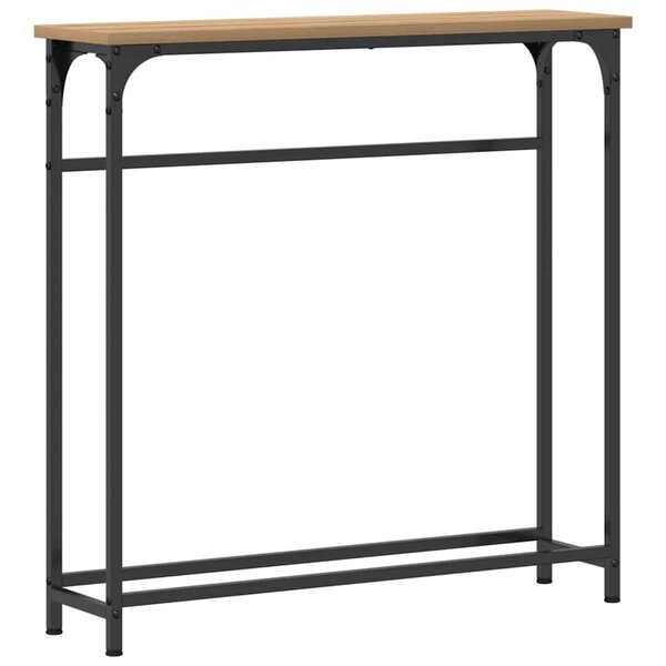 vidaXL Table Console avec étagère chêne artisanal 75 x 19 5 x 75 cm