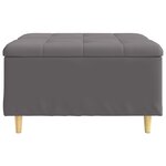 vidaXL Pouf de rangement avec coussin Gris 80 x 80 x 45 cm Simili cuir