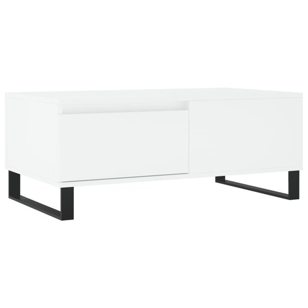 vidaXL Table basse Blanc 90x50x36 5 cm Bois d'ingénierie