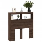 vidaXL Armoire tête de lit avec LED chêne marron 100x17x102 cm