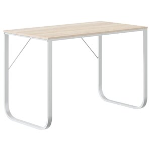 vidaXL Bureau d'ordinateur Blanc et chêne 110x60x73 cm Aggloméré