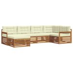 vidaXL Ensemble de canapés d'extérieur 6 pc Naturel et Crème