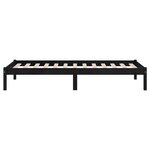 vidaXL Cadre de lit Noir Bois massif 75x190 cm Petit simple