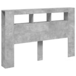vidaXL Tête de lit à LED gris béton 160x18 5x103 5cm bois d'ingénierie