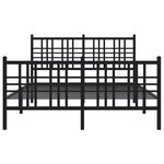 vidaXL Cadre de lit métal sans matelas avec pied de lit noir 140x190cm