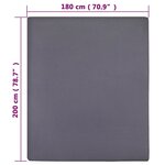vidaXL Drap-housse Jersey Anthracite 180x200 cm Coton