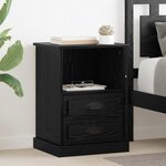 vidaXL Cabinet de chevet avec tiroir 2 Pièces Chêne noir 36 x 43 x 60 cm