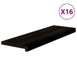 vidaXL Marches d'escalier 16 Pièces marron foncé 80x25x2 cm chêne massif