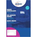 Bte de 540 Badges Adhésifs Textile 64 x 30 mm Laser Blanc AVERY