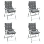vidaXL Coussins de chaise à dossier bas lot de 4 gris tissu oxford