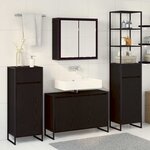 vidaXL Ensemble de mobilier de salle de bain avec tiroir Chêne noir