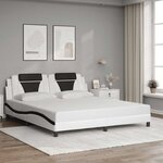 vidaXL Cadre de lit Viana sans matelas blanc et noir 180x200 cm similicuir