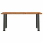vidaXL Table à manger marron clair bois de chêne massif rectangulaire
