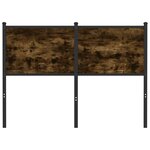 vidaXL Tête de lit chêne fumé 120 cm bois d'ingénierie et acier