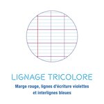 CLAIREFONTAINE Koverbook Cahier piqure 96 pages avec rabats - 170 x 220 mm - Seyes papier PEFC 90 g - Bleu marine