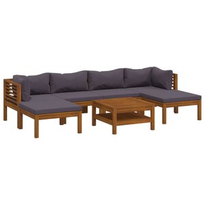 vidaXL Salon de jardin 7 Pièces avec coussin Bois d'acacia solide