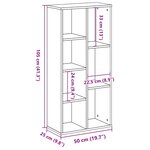 Bibliothèque vidaXL Noir Chêne 50x25x105 cm Bois d'ingénierie