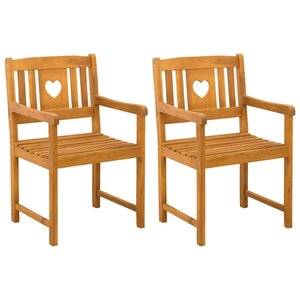 vidaXL Chaises de jardin 2 Pièces Naturel Bois d'Acacia Massif