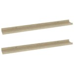 vidaXL Étagères murales 2 Pièces chêne sonoma 80x9x3 cm