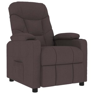 vidaXL Fauteuil de massage Marron foncé Tissu