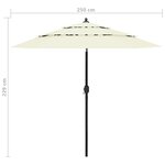 vidaXL Parasol de jardin à 3 niveaux avec mât en aluminium sable 2 5 m