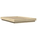 vidaXL Cadre de lit avec lumières LED chêne sonoma 140x190 cm