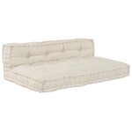vidaXL Coussin de canapé sur palette 2 Pièces Crème tissu