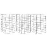 vidaXL Lits surélevés en gabion 3 Pièces 30x30x50 cm Fer