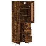 vidaXL Buffet haut Chêne fumé 69 5x34x180 cm Bois d'ingénierie