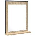 vidaXL Miroir de salle de bain avec étagère Noir 50 x 12 x 60 cm