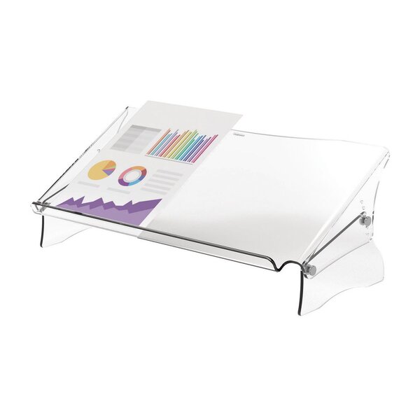 Support-documents Clarity, réglable en hauteur, pour documents formats A4 et A3, en acrylique transparent