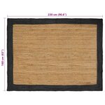 vidaXL Tapis de surface Gris foncé 160 x 230 cm Jute