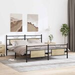 vidaXL Cadre de lit en métal sans matelas chêne sonoma 160x200 cm