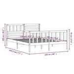 vidaXL Cadre de lit 120x190 cm Petit double Bois massif