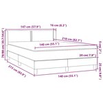 vidaXL Sommier à lattes de lit et matelas gris clair 140x210cm velours