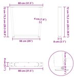 vidaXL Pieds de table à manger en forme de V  3 pièces  blanc  80 x (72-73 3) cm  acier