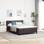 vidaXL Lit boxspring avec matelas Marron foncé 160 x 200 cm