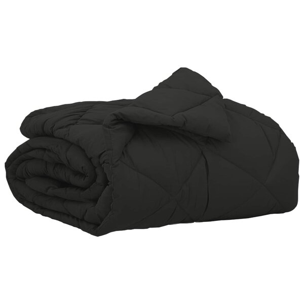 vidaXL Duvet d'été simple Noir 220 x 140 cm Microfibre