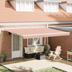 vidaXL Auvent rétractable automatique rayé multicolore 450x350 cm