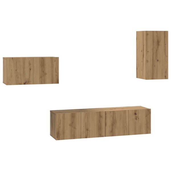 vidaXL Ensemble meuble TV 4 Pièces chêne artisanal 30.5 x 30 x 60 cm