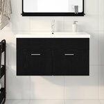 vidaXL Cabinet de salle de bain Chêne noir 90 x 38 5 x 46 cm