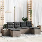 vidaXL Ensemble de canapé de jardin 6 Pièces Gris 184 x 62 x 85 cm